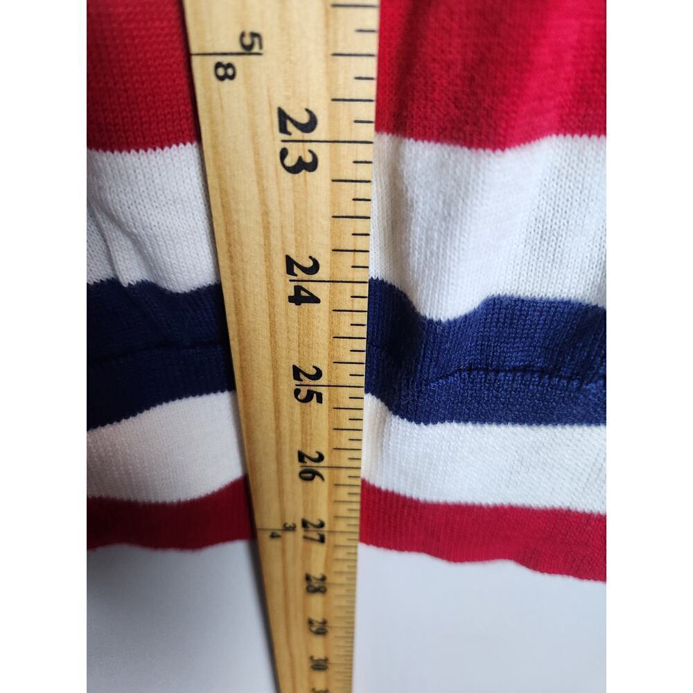 Lands End womens supima cotton lightweight button front cardigan Sz L/T nautical - Picture 7 of 7